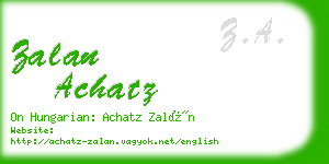 zalan achatz business card